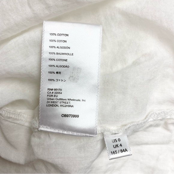 UO Katrina Eyelet Lace Tiered Babydoll Ruffle Mini Dress Size 0 White‎ Sundress - Picture 13 of 13
